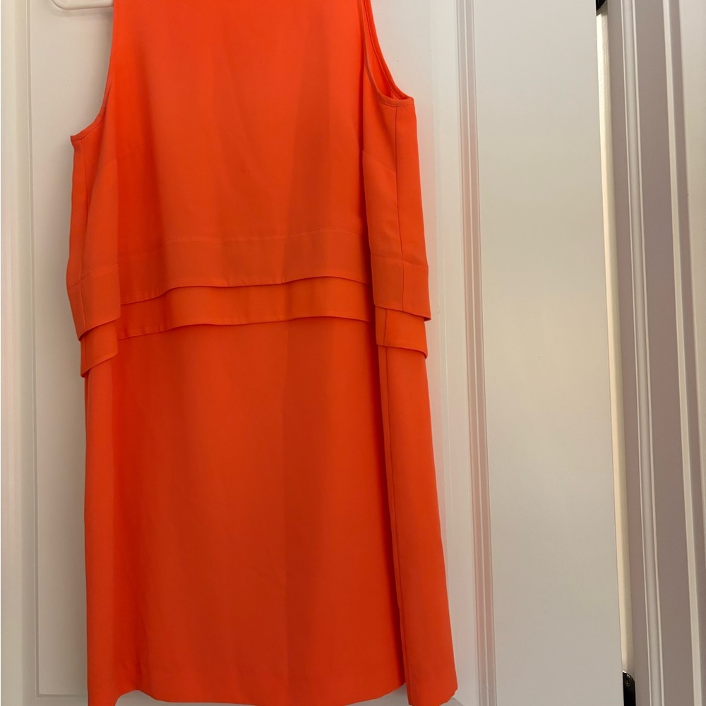 Banana Republic vibrant orange sleeveless layered dress